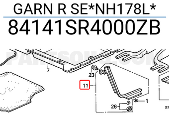 Honda 84141SR4000ZB GARN R SE*NH178L*