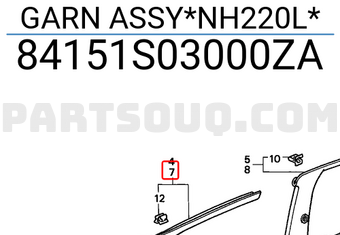 Honda 84151S03000ZA GARN ASSY*NH220L*
