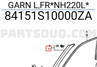 Honda 84151S10000ZA GARN L,FR*NH220L*