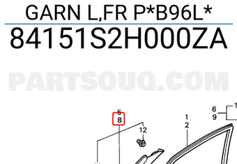 Honda 84151S2H000ZA GARN L,FR P*B96L*