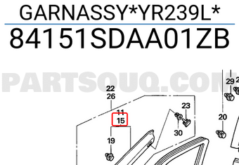 Honda 84151SDAA01ZB GARNASSY*YR239L*