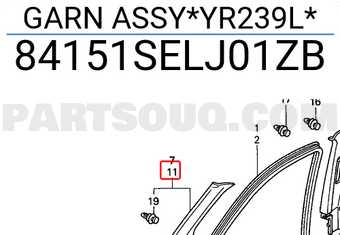 Honda 84151SELJ01ZB GARN ASSY*YR239L*