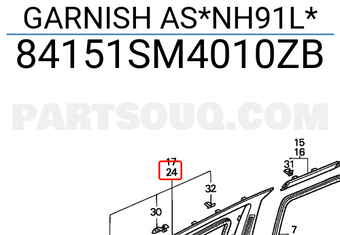 Honda 84151SM4010ZB GARNISH AS*NH91L*