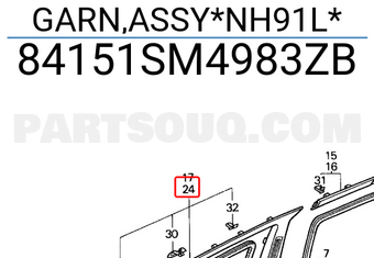 Honda 84151SM4983ZB GARN,ASSY*NH91L*