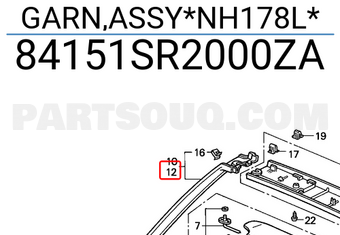 Honda 84151SR2000ZA GARN,ASSY*NH178L*