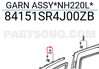 Honda 84151SR4J00ZB GARN ASSY*NH220L*
