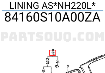 Honda 84160S10A00ZA LINING AS*NH220L*