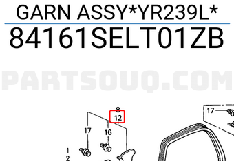 Honda 84161SELT01ZB GARN ASSY*YR239L*