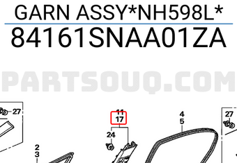 Honda 84161SNAA01ZA GARN ASSY*NH598L*