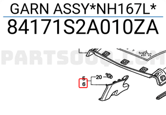 Honda 84171S2A010ZA GARN ASSY*NH167L*