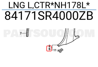 Honda 84171SR4000ZB LNG L,CTR*NH178L*