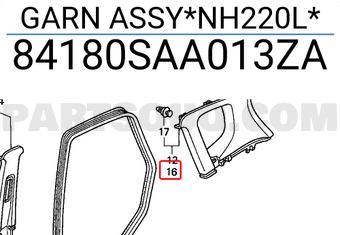 Honda 84180SAA013ZA GARN ASSY*NH220L*