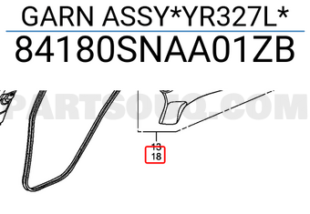 Honda 84180SNAA01ZB GARN ASSY*YR327L*