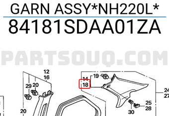 Honda 84181SDAA01ZA GARN ASSY*NH220L*