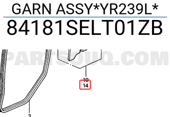 Honda 84181SELT01ZB GARN ASSY*YR239L*