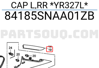 Honda 84185SNAA01ZB CAP L,RR *YR327L*