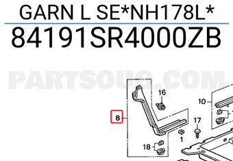 Honda 84191SR4000ZB GARN L SE*NH178L*