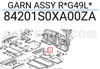 Honda 84201S0XA00ZA GARN ASSY R*G49L*