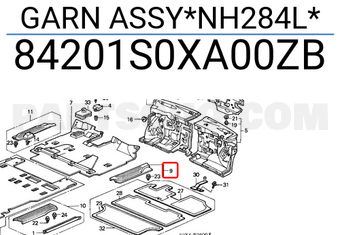 Honda 84201S0XA00ZB GARN ASSY*NH284L*