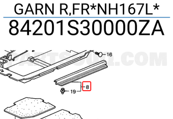 Honda 84201S30000ZA GARN R,FR*NH167L*