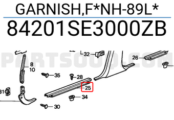 Honda 84201SE3000ZB GARNISH,F*NH-89L*
