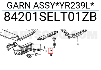 Honda 84201SELT01ZB GARN ASSY*YR239L*