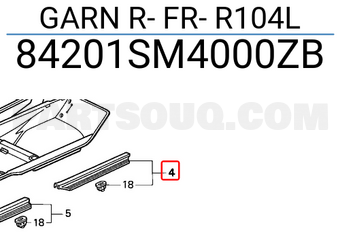Honda 84201SM4000ZB GARN R- FR- R104L
