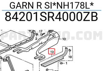 Honda 84201SR4000ZB GARN R SI*NH178L*