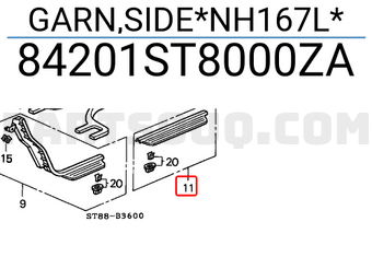 Honda 84201ST8000ZA GARN,SIDE*NH167L*
