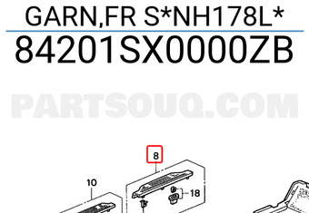 Honda 84201SX0000ZB GARN,FR S*NH178L*