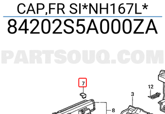 Honda 84202S5A000ZA CAP,FR SI*NH167L*