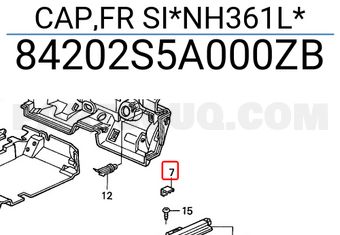Honda 84202S5A000ZB CAP,FR SI*NH361L*