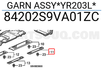 Honda 84202S9VA01ZC GARN ASSY*YR203L*