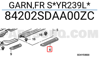 Honda 84202SDAA00ZC GARN,FR S*YR239L*