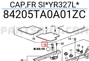 Honda 84205TA0A01ZC CAP,FR SI*YR327L*