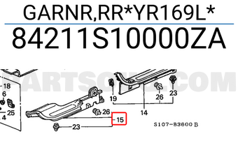 Honda 84211S10000ZA GARNR,RR*YR169L*