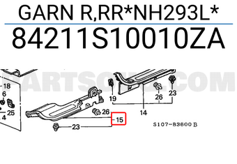 Honda 84211S10010ZA GARN R,RR*NH293L*