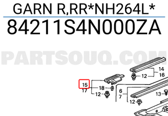 Honda 84211S4N000ZA GARN R,RR*NH264L*