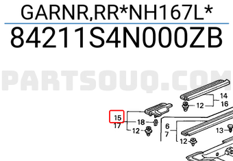 Honda 84211S4N000ZB GARNR,RR*NH167L*