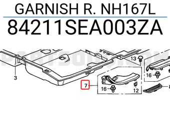 Honda 84211SEA003ZA GARNISH R. NH167L