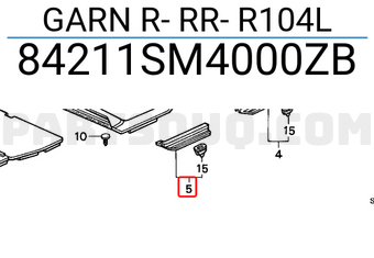 Honda 84211SM4000ZB GARN R- RR- R104L