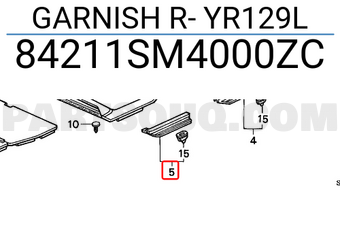 Honda 84211SM4000ZC GARNISH R- YR129L