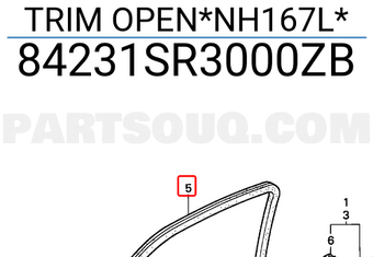 Honda 84231SR3000ZB TRIM OPEN*NH167L*