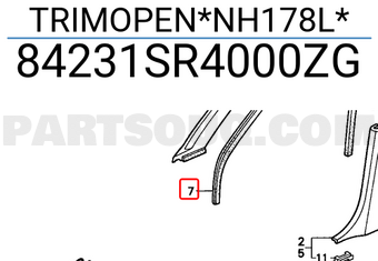 Honda 84231SR4000ZG TRIMOPEN*NH178L*