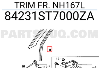 Honda 84231ST7000ZA TRIM FR. NH167L