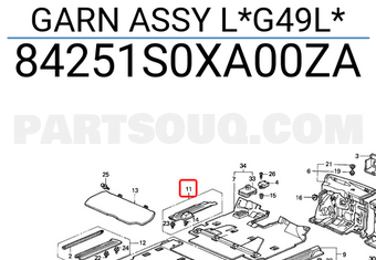 Honda 84251S0XA00ZA GARN ASSY L*G49L*