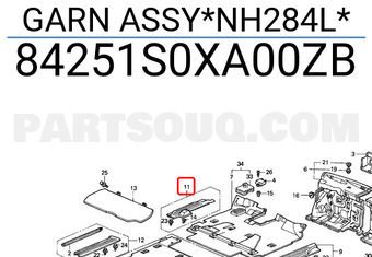 Honda 84251S0XA00ZB GARN ASSY*NH284L*