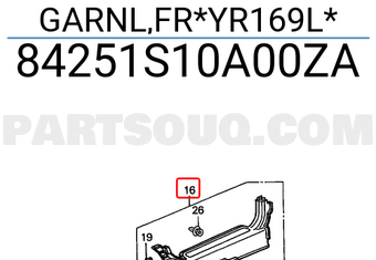 Honda 84251S10A00ZA GARNL,FR*YR169L*