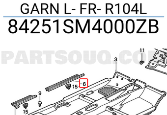 Honda 84251SM4000ZB GARN L- FR- R104L