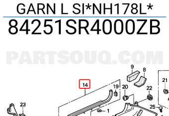 Honda 84251SR4000ZB GARN L SI*NH178L*